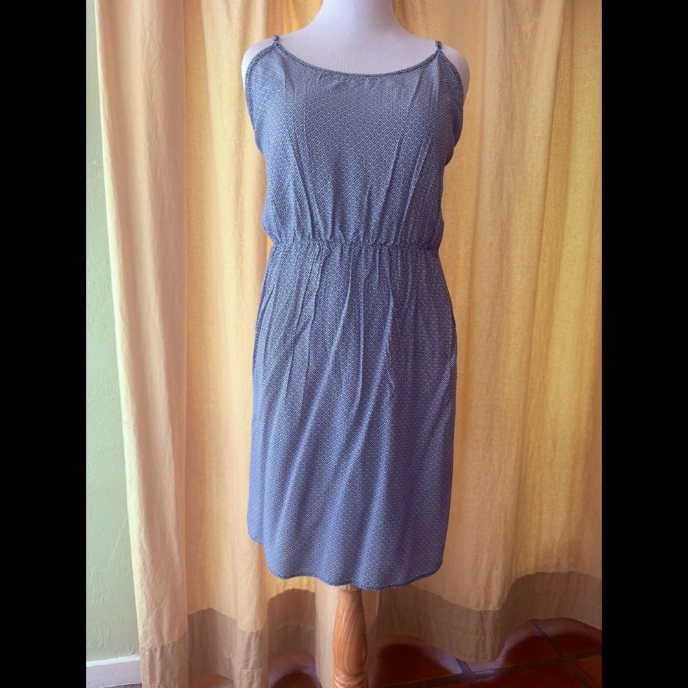Navy and White Poplin Cami Sundress